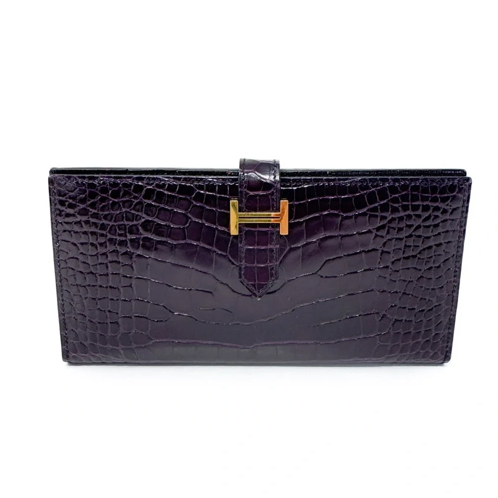 Hermes Croc Bearn Wallet - Picture 2 of 14